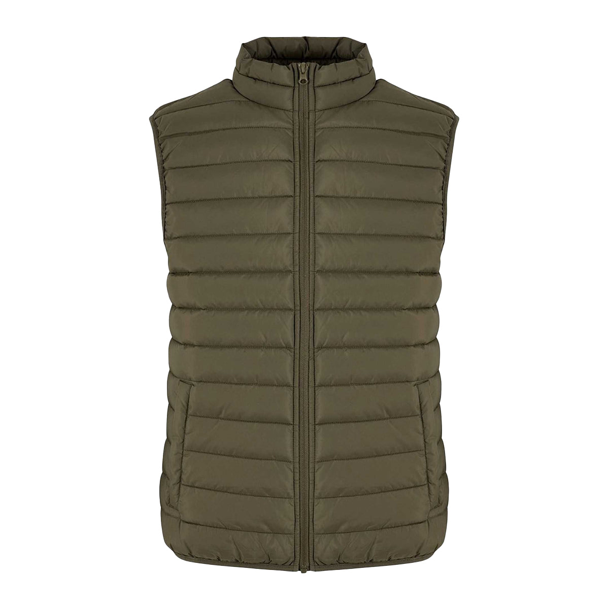 Olive - Front - New Morning Studios Womens-Ladies Lightweight Puffer Gilet
