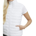 White - Side - New Morning Studios Womens-Ladies Lightweight Puffer Gilet