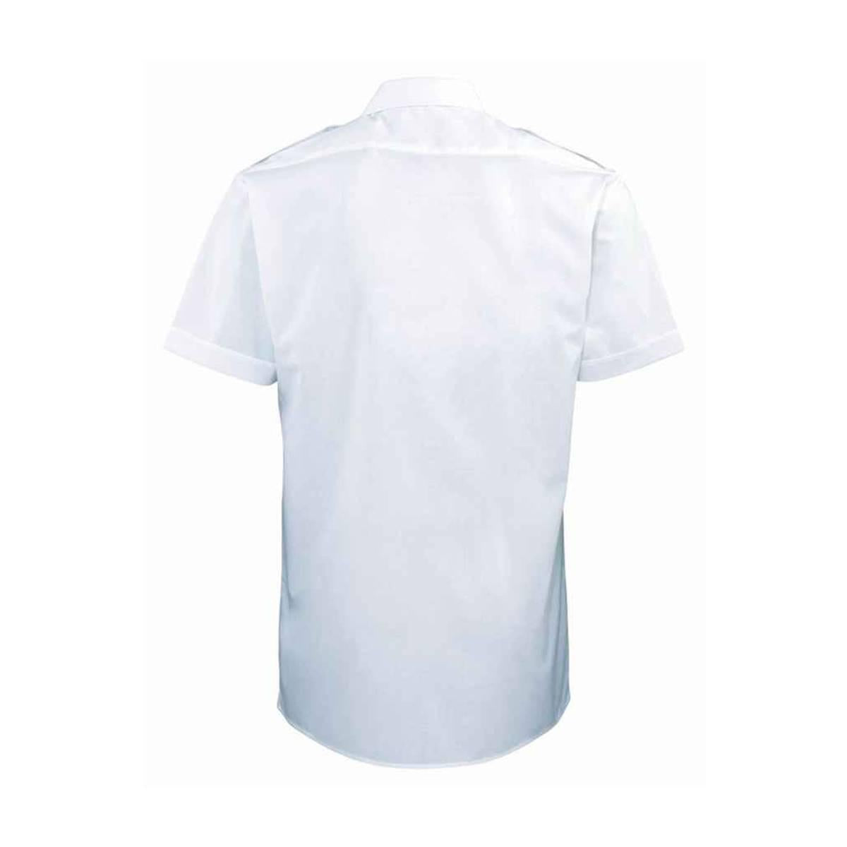 Light Blue - Back - Premier Mens Short-Sleeved Pilot Shirt