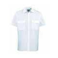 Light Blue - Front - Premier Mens Short-Sleeved Pilot Shirt