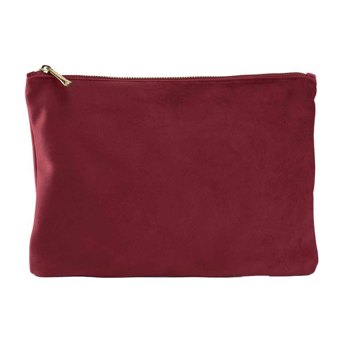 Ruby Red - Front - Bagbase Velvet Accessory Bag
