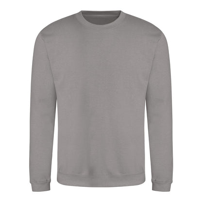 Platinum Grey - Front - Awdis Mens Crew Neck Sweatshirt