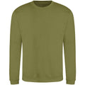 Khaki - Front - Awdis Mens Crew Neck Sweatshirt