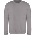 Platinum Grey - Front - Awdis Mens Crew Neck Sweatshirt