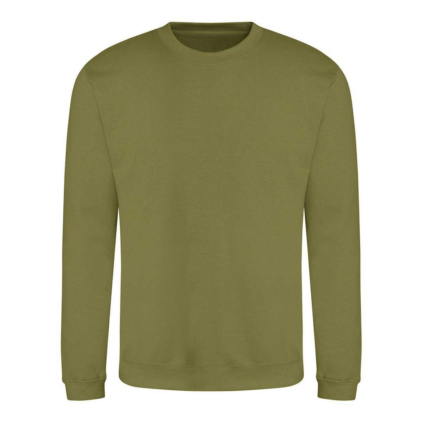 Khaki - Front - Awdis Mens Crew Neck Sweatshirt