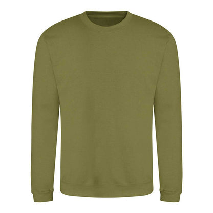 Khaki - Front - Awdis Mens Crew Neck Sweatshirt