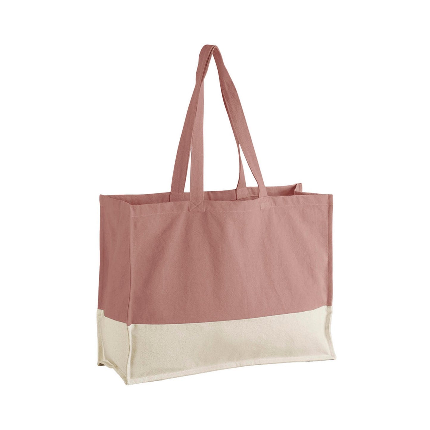 Rose-Natural - Front - Westford Mill EarthAware Contrast Organic Shopper Bag