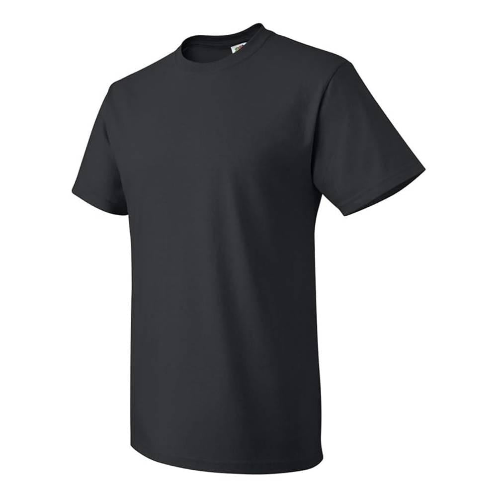 Black - Side - Fruit of the Loom Unisex Adult Cotton T-Shirt