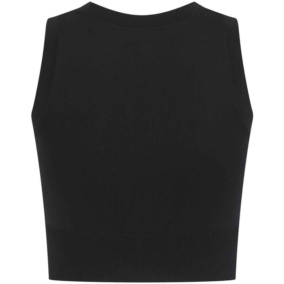 Black - Back - Tombo Womens-Ladies Cropped Tank Top