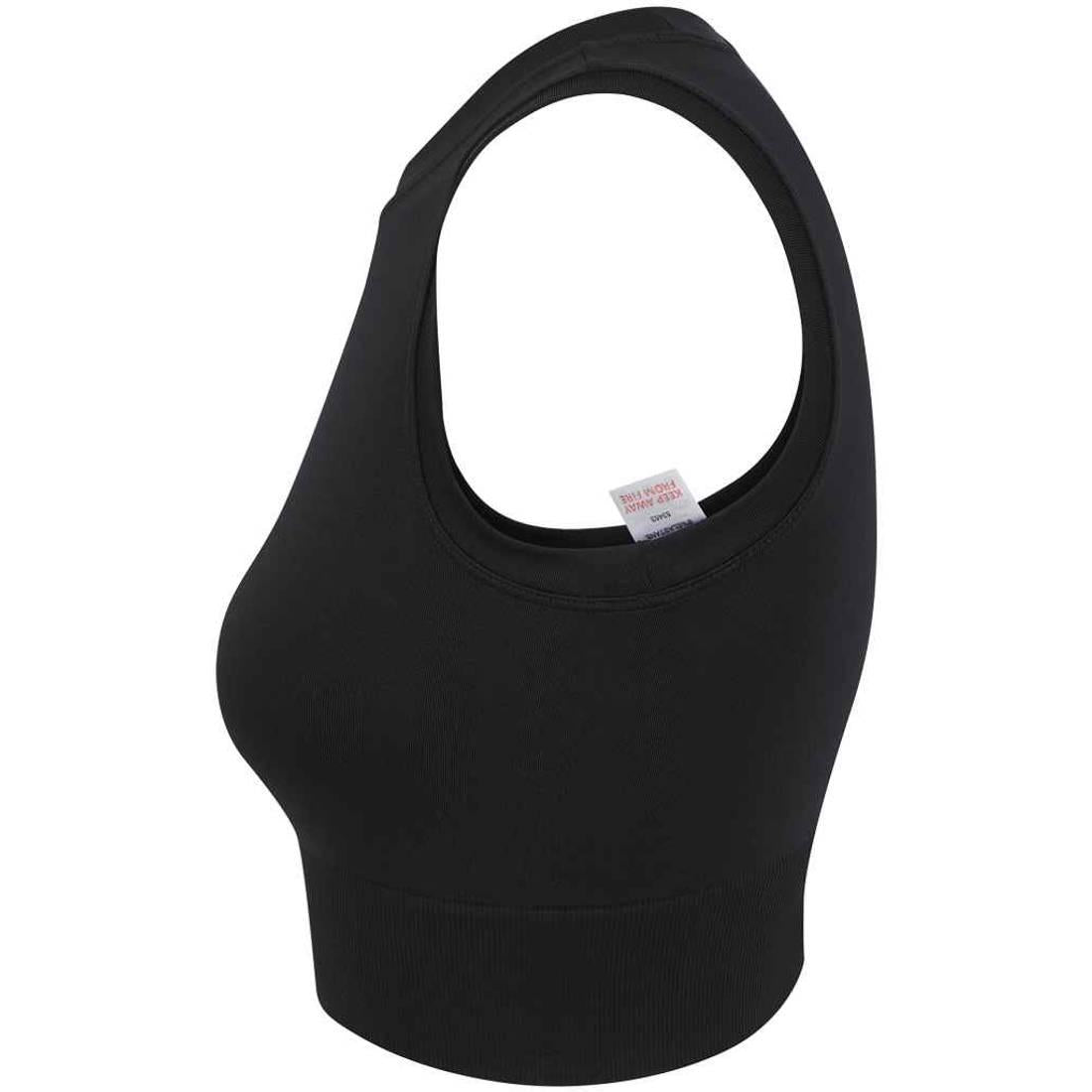 Black - Side - Tombo Womens-Ladies Cropped Tank Top
