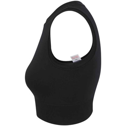 Black - Side - Tombo Womens-Ladies Cropped Tank Top