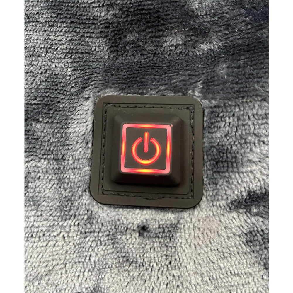 Grey - Back - Ribbon Unisex Adult Eskimo Heated Blanket Hoodie