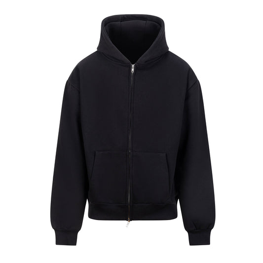 Deep Black - Front - Awdis Unisex Adult Signature Heavyweight Hoodie