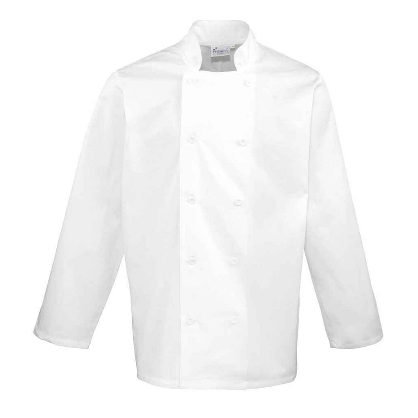 White - Front - Premier Mens Long-Sleeved Chef Jacket