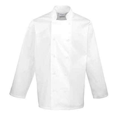 White - Front - Premier Mens Long-Sleeved Chef Jacket