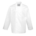 White - Front - Premier Mens Long-Sleeved Chef Jacket
