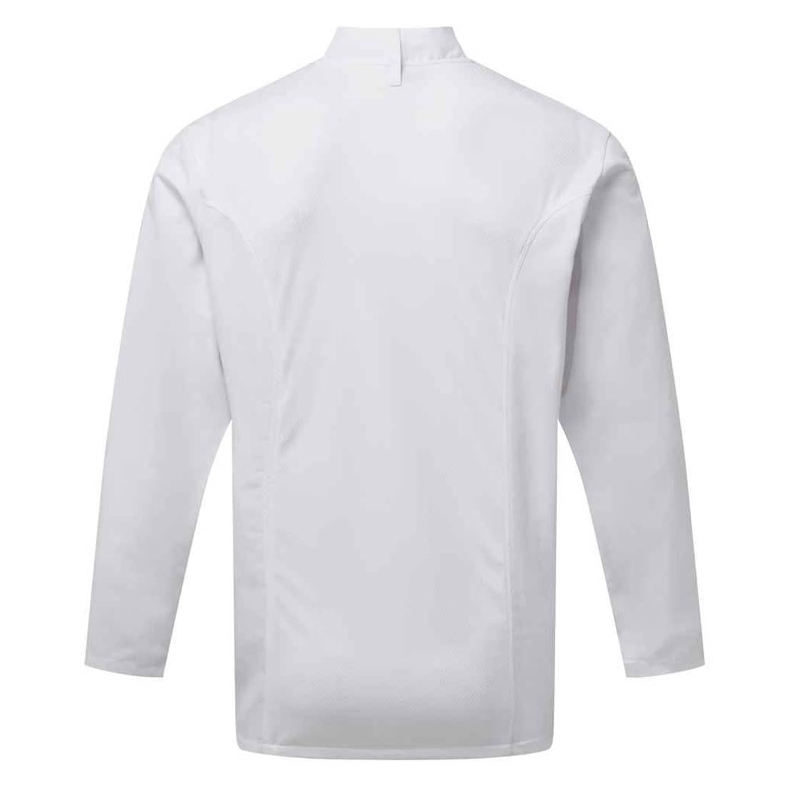 White - Back - Premier Mens Coolchecker Long-Sleeved Chef Jacket