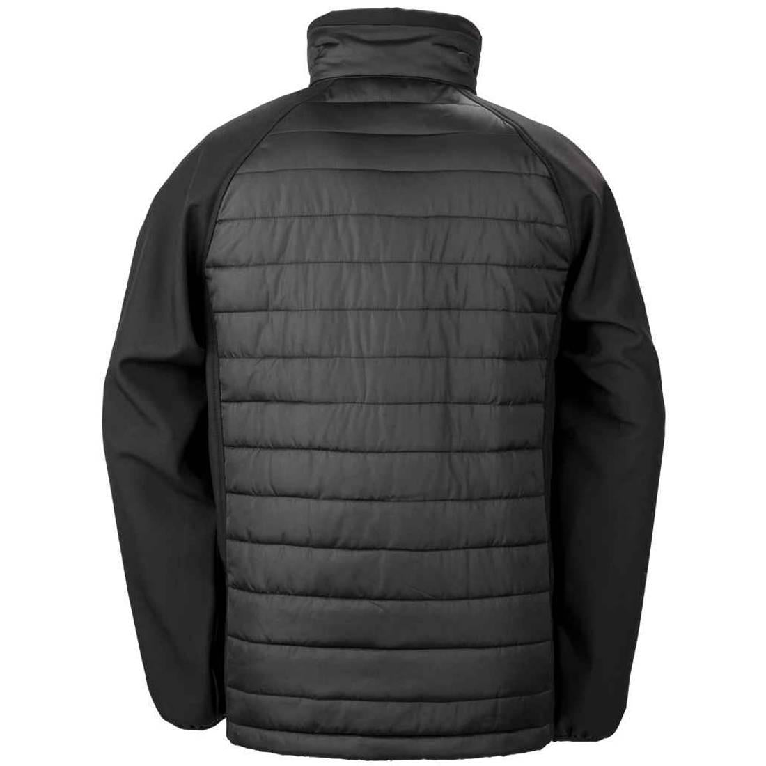 Black-Yellow - Back - Result Genuine Recycled Unisex Adult Compass Padded Jacket