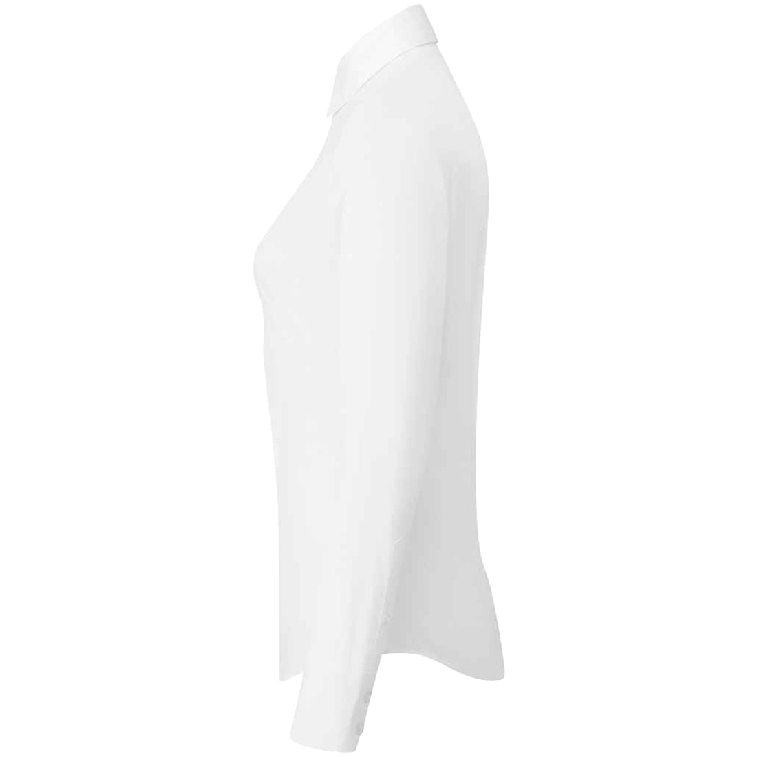 White - Side - Premier Womens-Ladies Recyclight Poplin Long-Sleeved Formal Shirt
