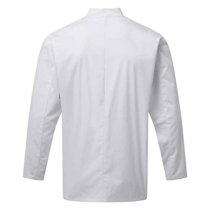 White - Back - Premier Mens Essential Long-Sleeved Chef Jacket
