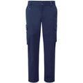 Navy - Front - Premier Unisex Adult Stretchchecker Cargo Trousers