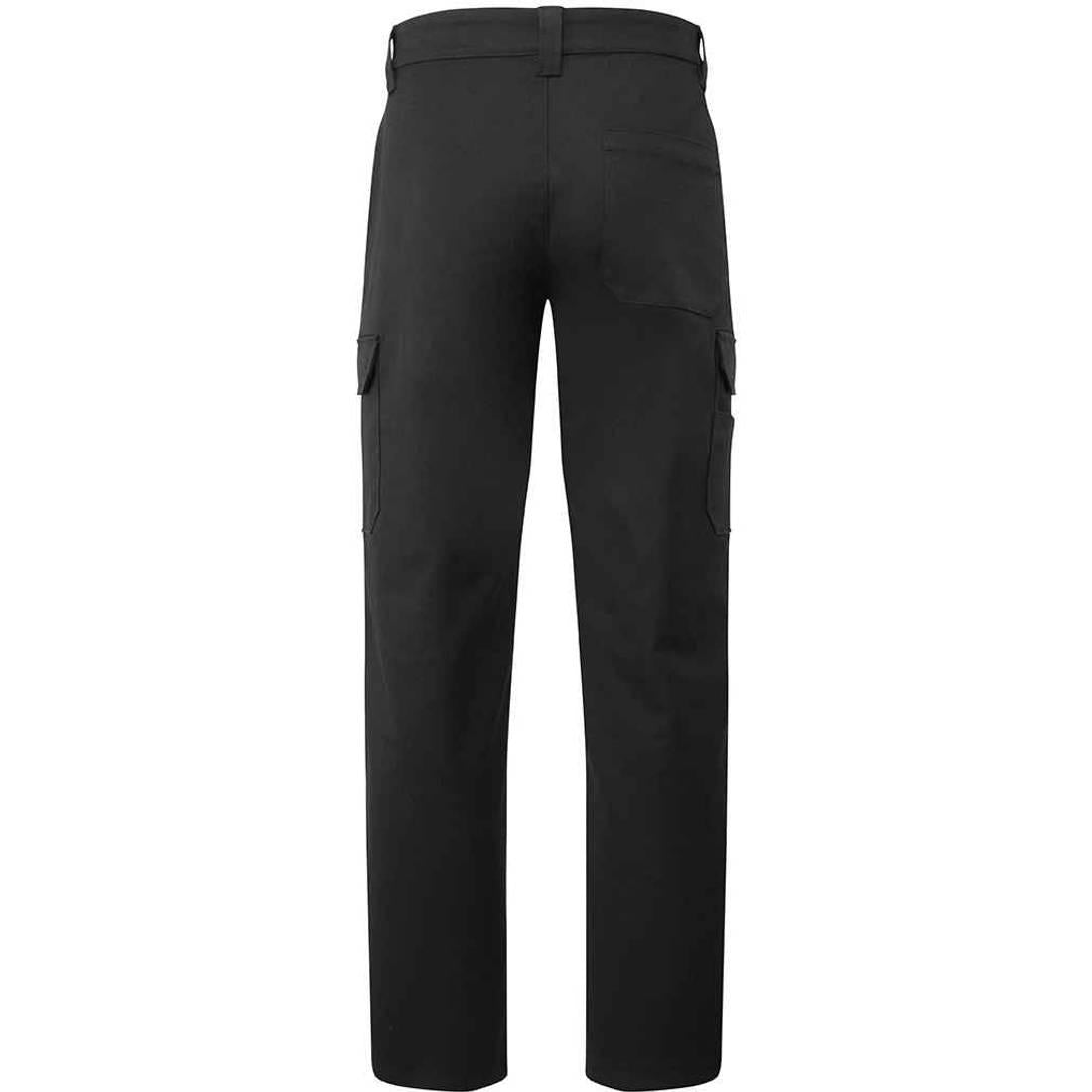 Black - Back - Premier Unisex Adult Stretchchecker Cargo Trousers