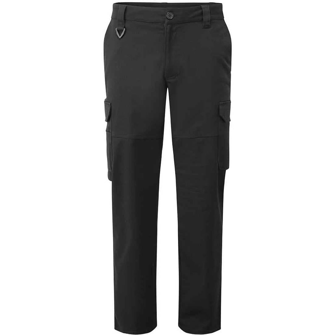 Black - Front - Premier Unisex Adult Stretchchecker Cargo Trousers
