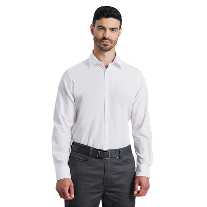 White - Lifestyle - Premier Mens Poplin Long-Sleeved Formal Shirt