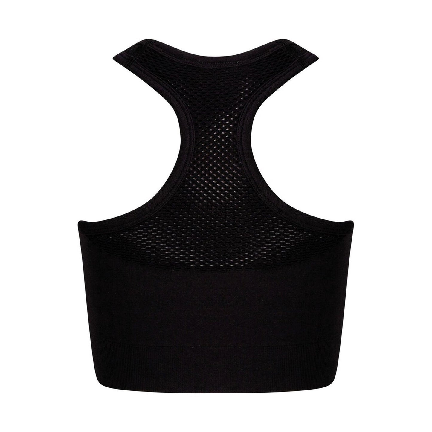 Black - Back - Tombo Girls Seamless Crop Top