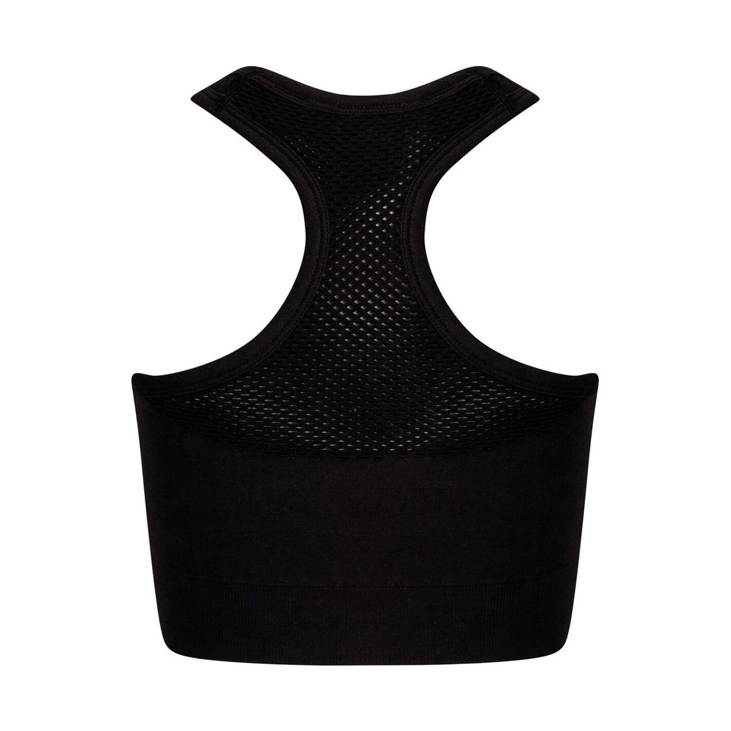 Black - Back - Tombo Girls Seamless Crop Top