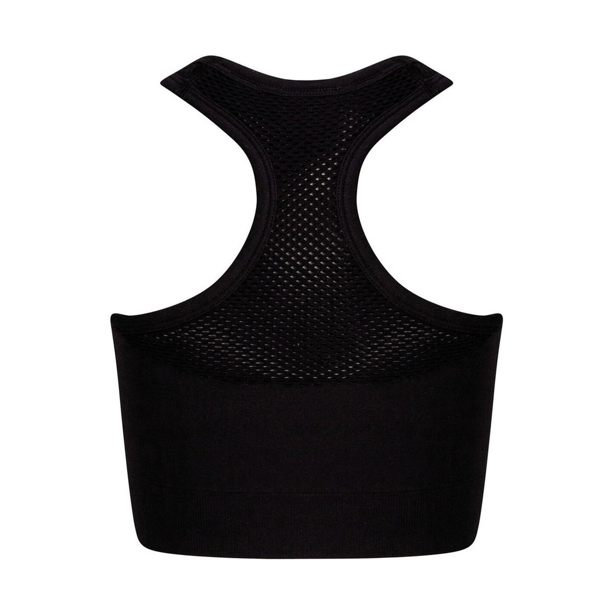 Black - Back - Tombo Girls Seamless Crop Top