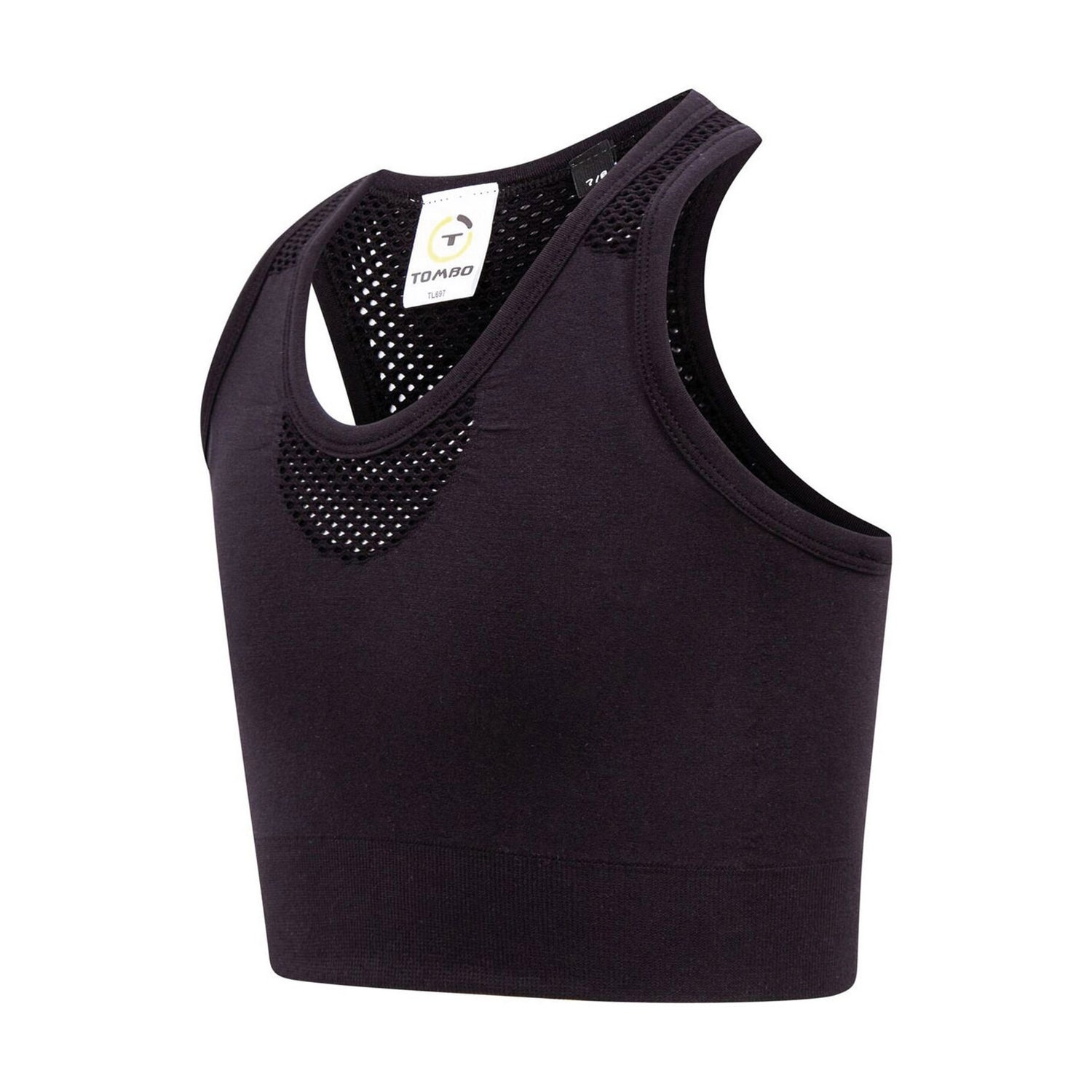 Black - Lifestyle - Tombo Girls Seamless Crop Top