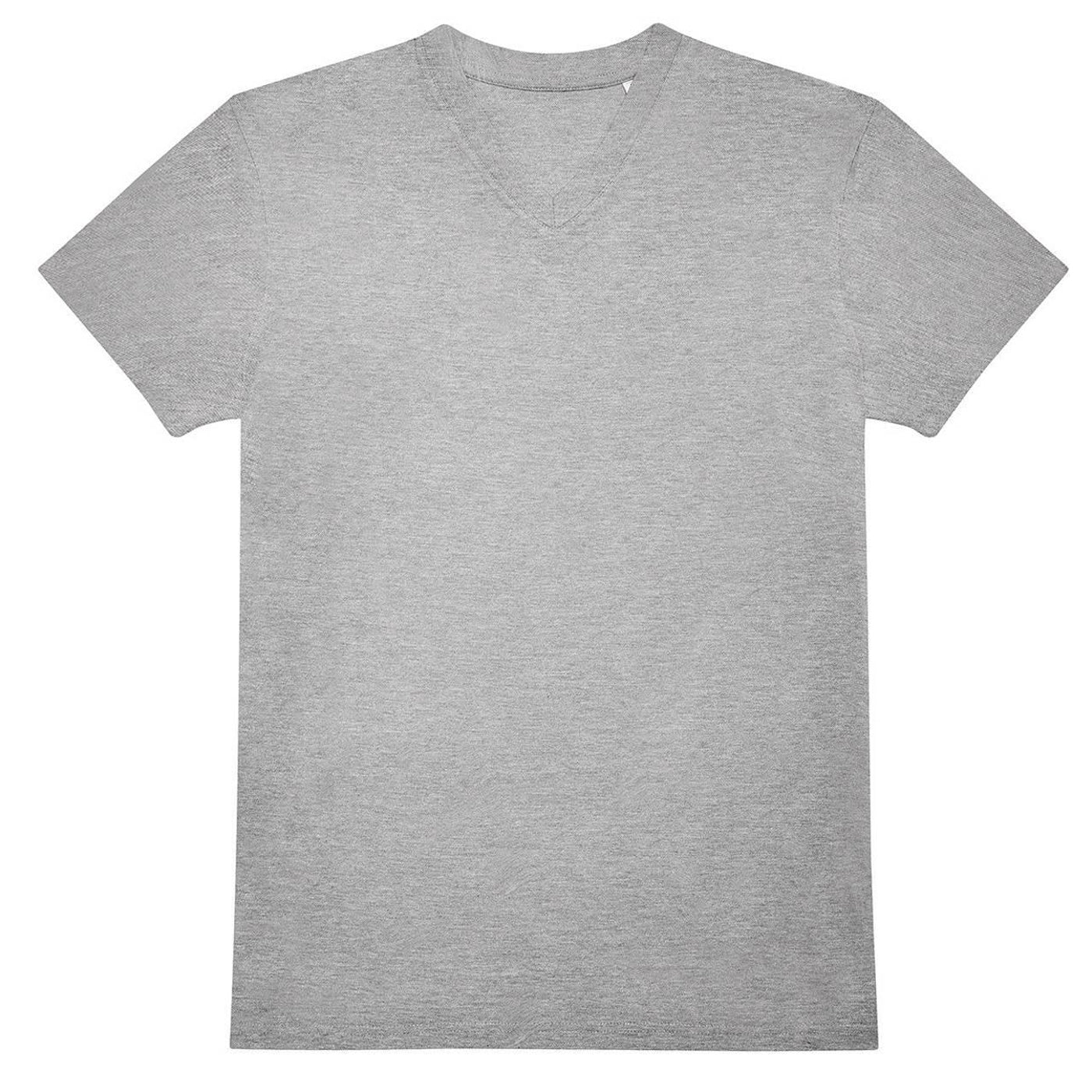 Sports Grey - Front - B&C Unisex Adult #E150 Plain V Neck T-Shirt