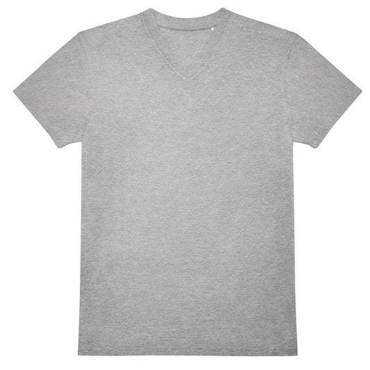 Sports Grey - Front - B&C Unisex Adult #E150 Plain V Neck T-Shirt