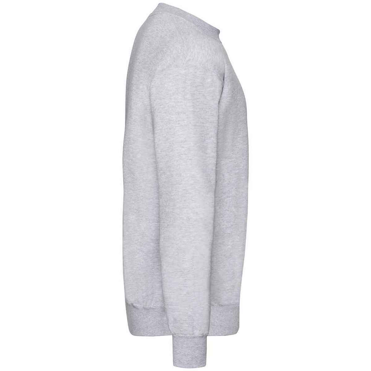 Heather Grey - Side - Fruit of the Loom Unisex Adult Polycotton Set-in Sweatshirt