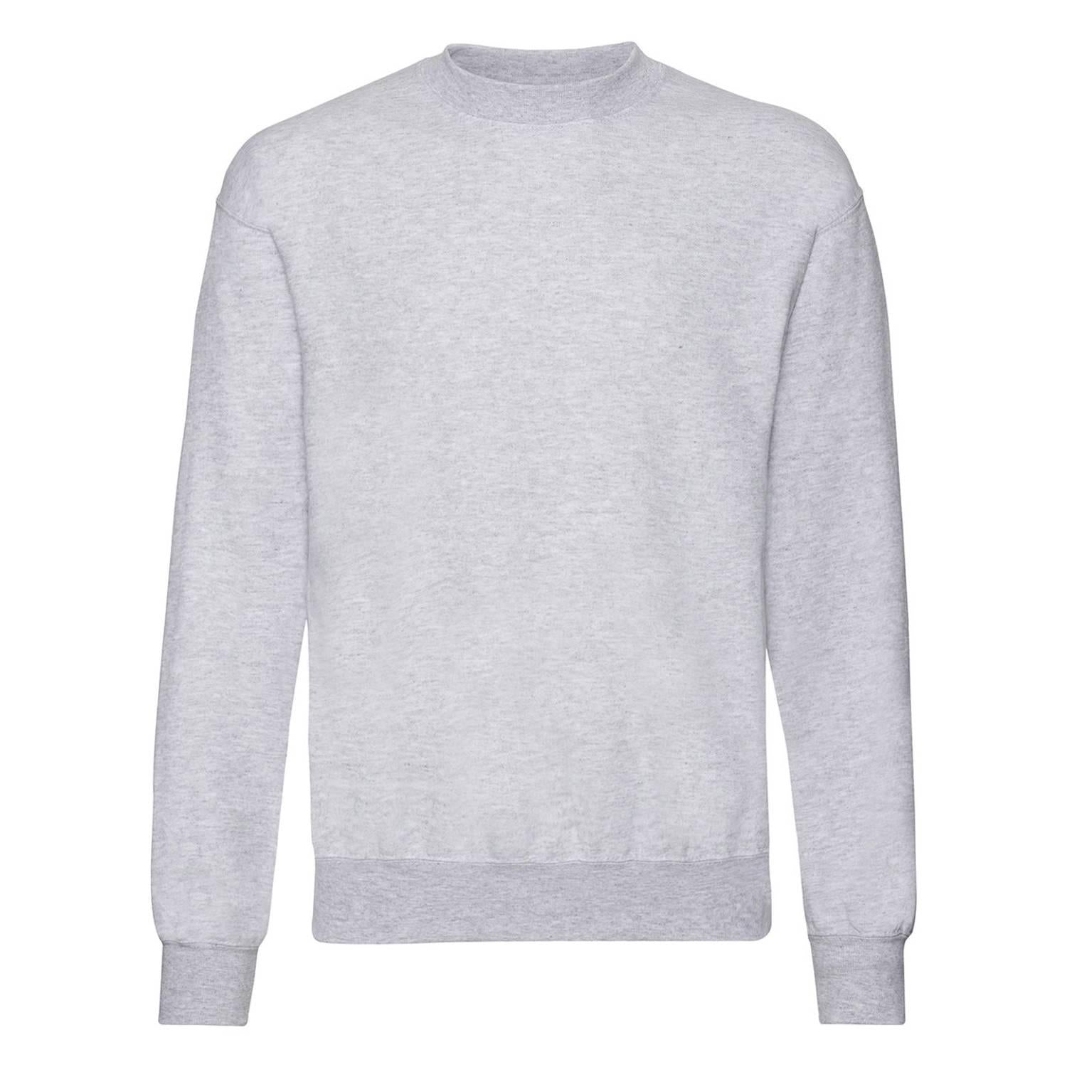 Heather Grey - Front - Fruit of the Loom Unisex Adult Polycotton Set-in Sweatshirt