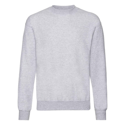 Heather Grey - Front - Fruit of the Loom Unisex Adult Polycotton Set-in Sweatshirt