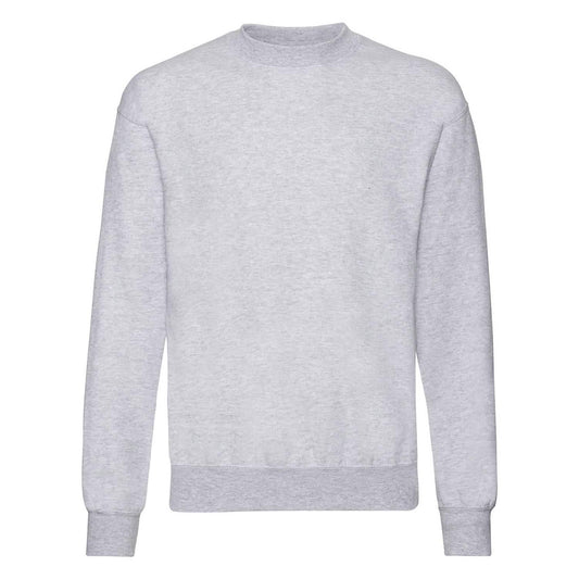 Heather Grey - Front - Fruit of the Loom Unisex Adult Polycotton Set-in Sweatshirt