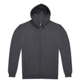 Dark Grey - Front - B&C Unisex Adult ID.224 Full Zip Hoodie