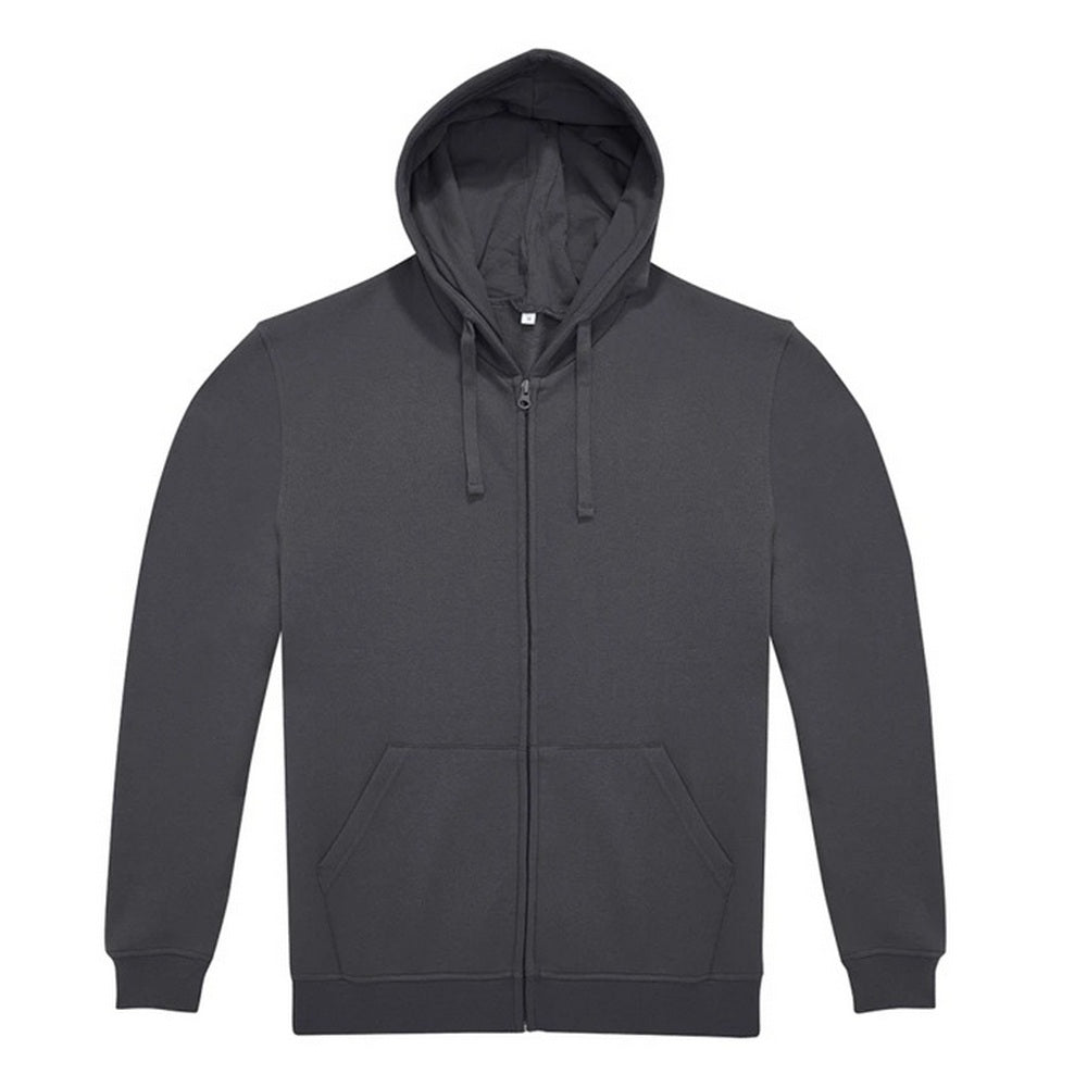 Dark Grey - Front - B&C Unisex Adult ID.224 Full Zip Hoodie