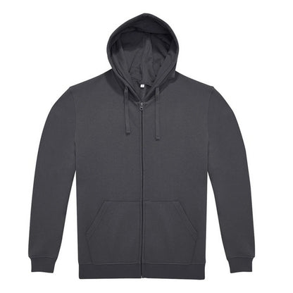 Dark Grey - Front - B&C Unisex Adult ID.224 Full Zip Hoodie