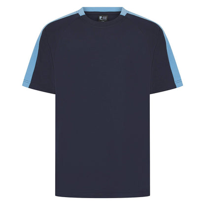 Navy-Sky Blue - Front - Finden & Hales Unisex Adult T-Shirt