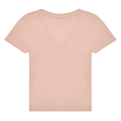 Soft Rose - Front - B&C Womens-Ladies Plain V Neck T-Shirt