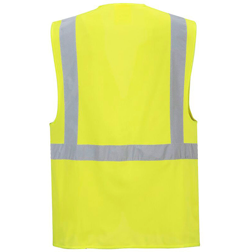 Yellow - Back - Portwest Hi Vis Executive - Manager Vest - Safetywear