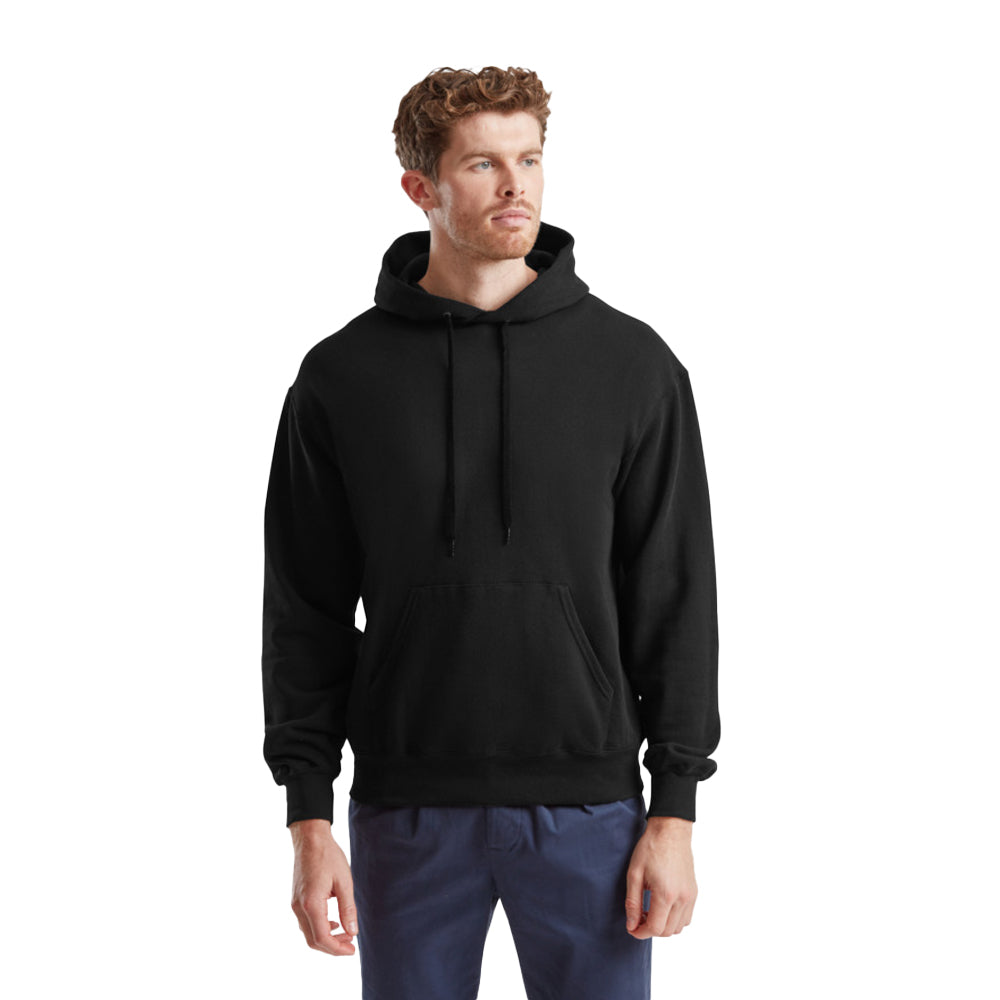 Black - Front - Fruit of the Loom Mens Cotton Hoodie