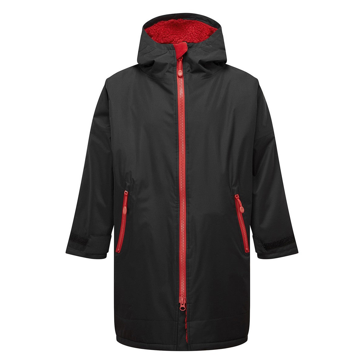 Black-Red - Front - TriDri Childrens-Kids Changing Robe