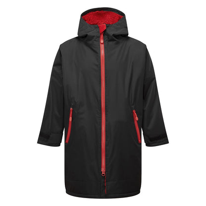 Black-Red - Front - TriDri Childrens-Kids Changing Robe