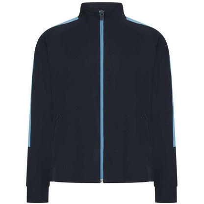 Navy-Sky - Front - Finden & Hales Childrens-Kids Knitted Tracksuit Top