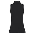 Black - Back - Henbury Womens-Ladies CoolPlus Sleeveless Polo Shirt