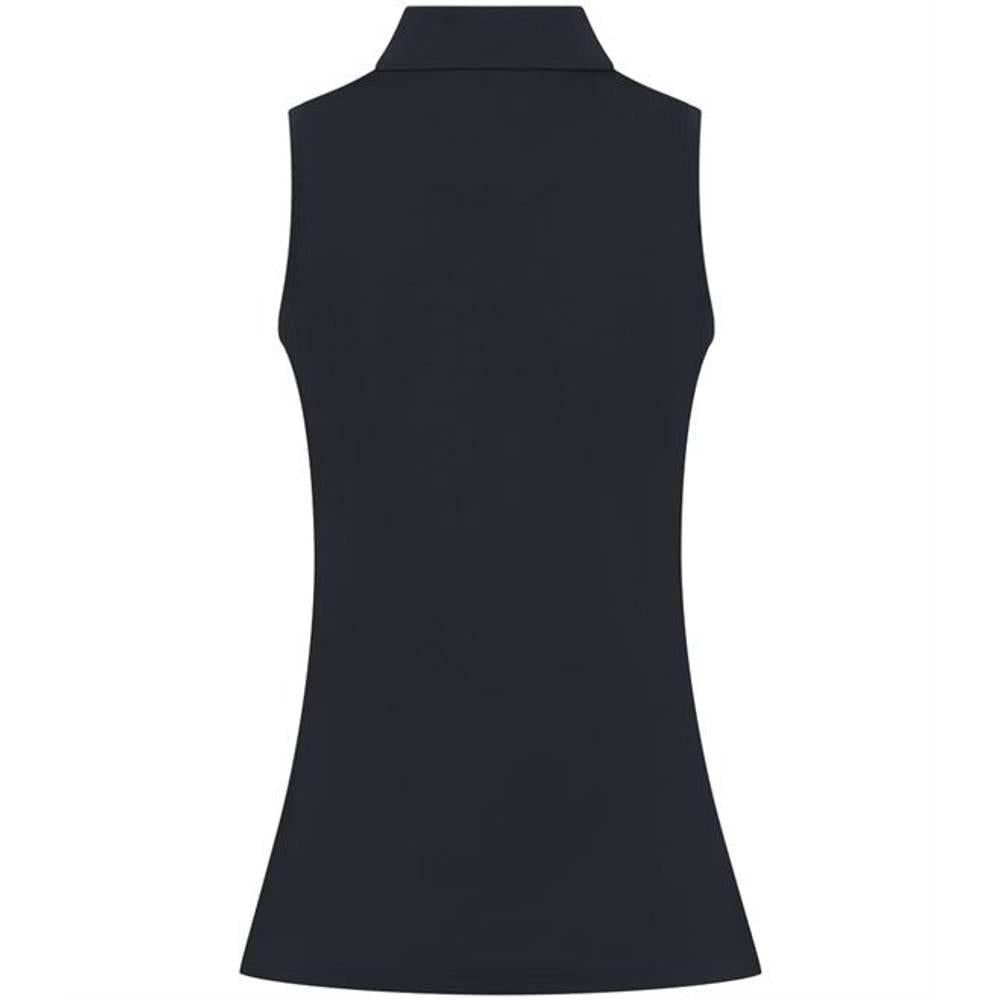 Navy - Back - Henbury Womens-Ladies CoolPlus Sleeveless Polo Shirt